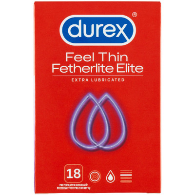 Durex Feel Thin Fetherlite Elite Extra Lubricated 18 ks